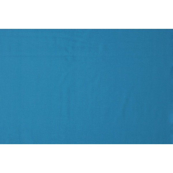 Katoen waterblauw - Katoenen stof op 10m rol
