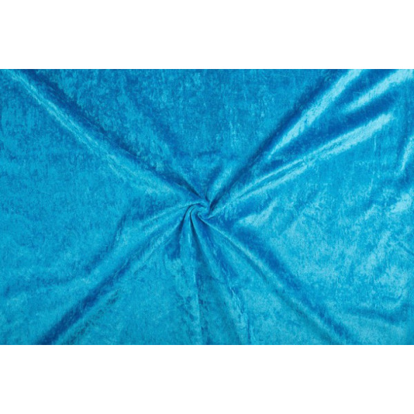 Velours de panne - Waterblauw - 1 meter - 100% polyester