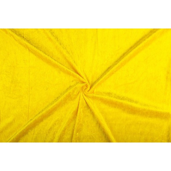 Velour de pannes geel - 10m stof op rol