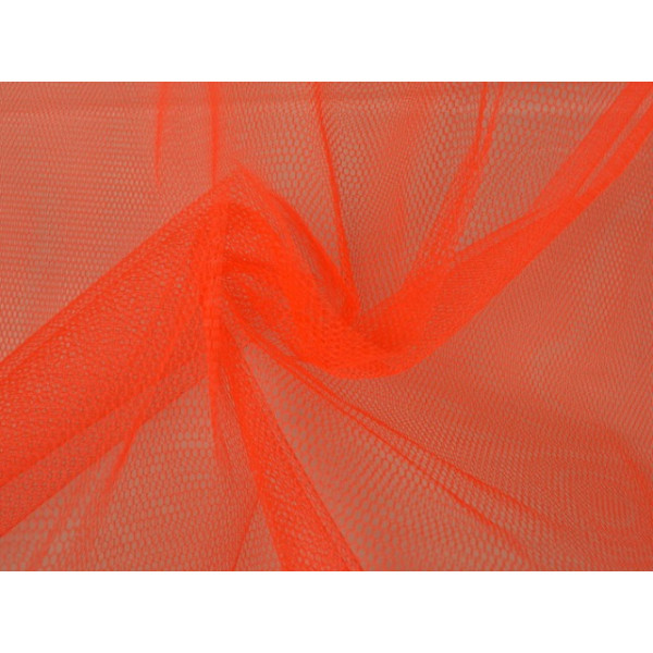 Tule stof - Donker oranje - 15m per rol - 100% polyester