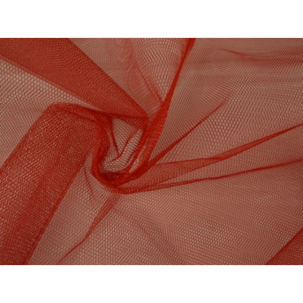 Tule stof - Rood - 15m per rol - 100% polyester