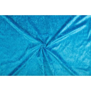 Velour de pannes waterblauw - 10m stof op rol