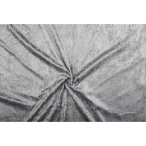 Velours de panne - Lichtgrijs - 1 meter - 100% polyester