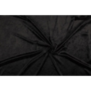 Velours de panne - Zwart - 1 meter - 100% polyester
