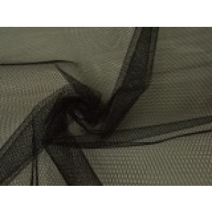 Tule stof - Zwart - 15m per rol - 100% polyester